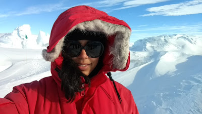 On an Antarctic expedition to launch physics balloon mission ANITA for PhD, picture of oindree banerjee, used in blog how to phd, things to pack for your antarctic expedition