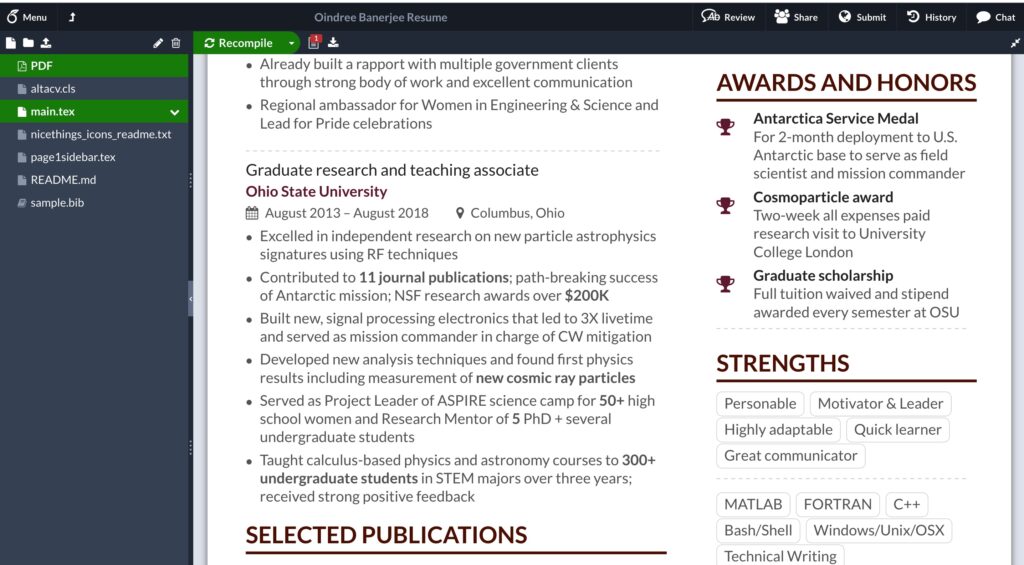 One-page technical resume template